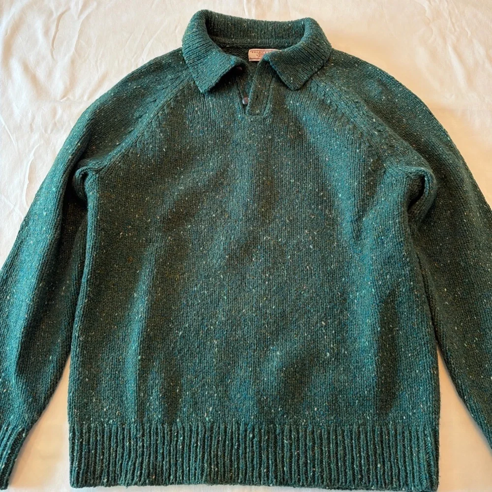 J. Crew x Wallace & Barnes Forest Green Knit Sweater